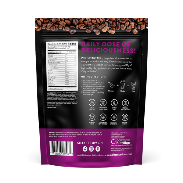 Complete Roast High Protein Coffee - Mocha Latte - All Natural